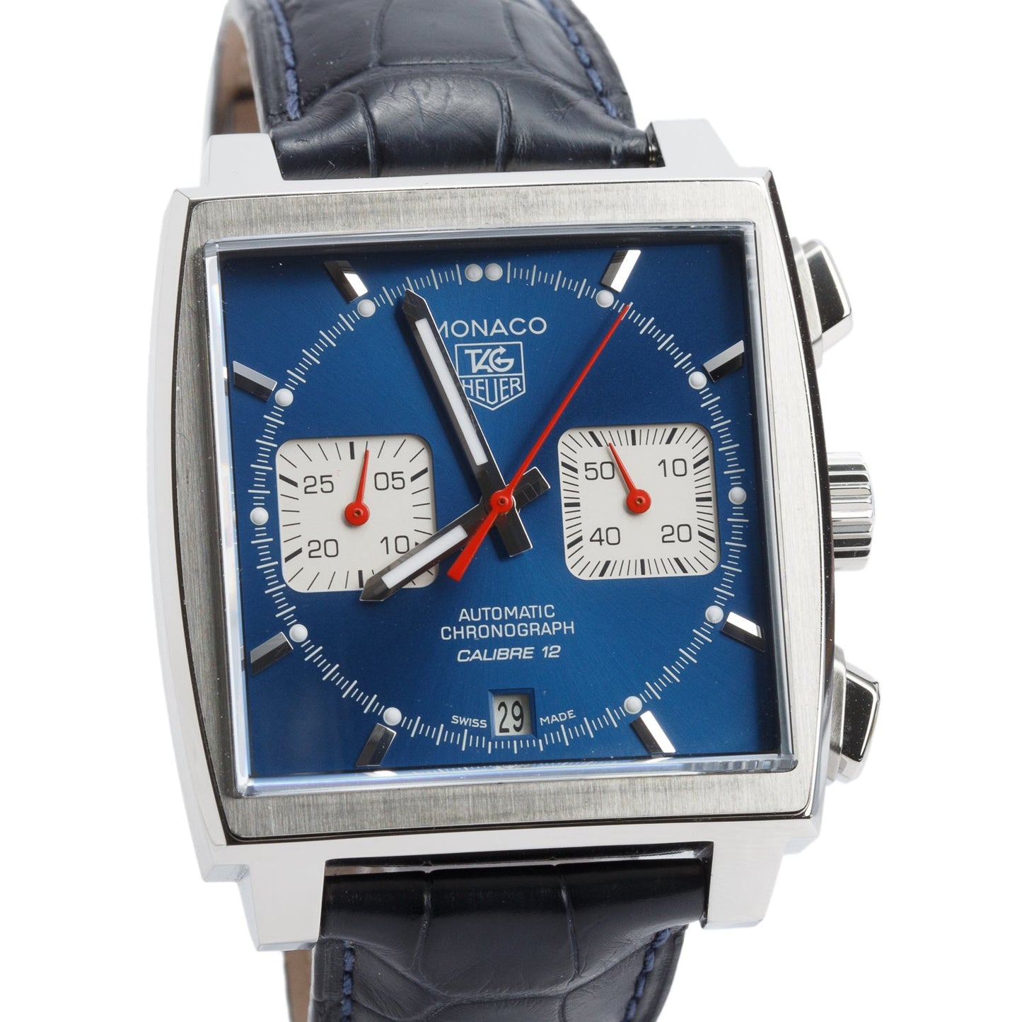 Tag Heuer Stainless Steel Monaco 39 MM Automatic Chronograph Watch CAW2111-0