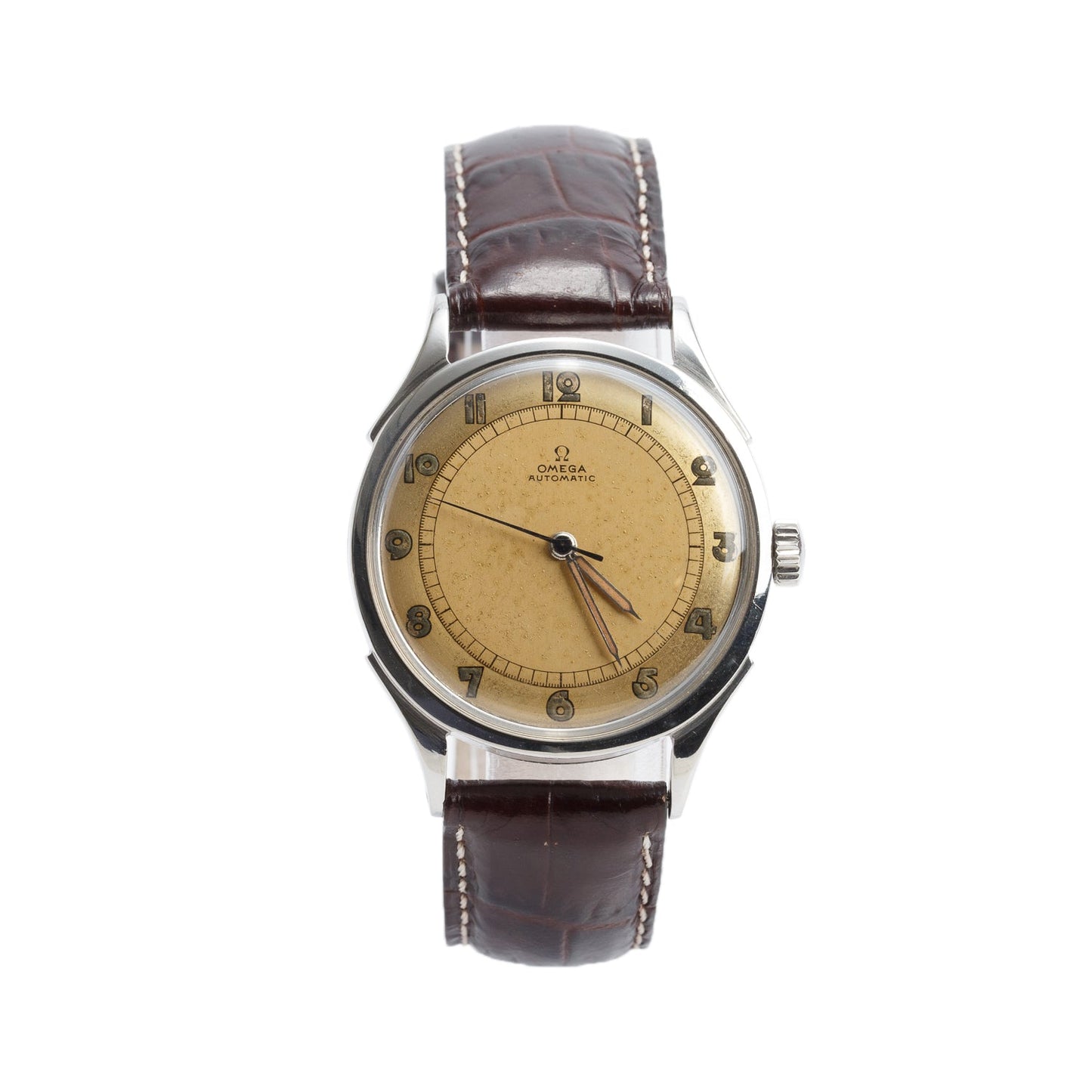 Omega Vintage Stainless Steel Bumper 34.5 MM Automatic Watch 2421-2