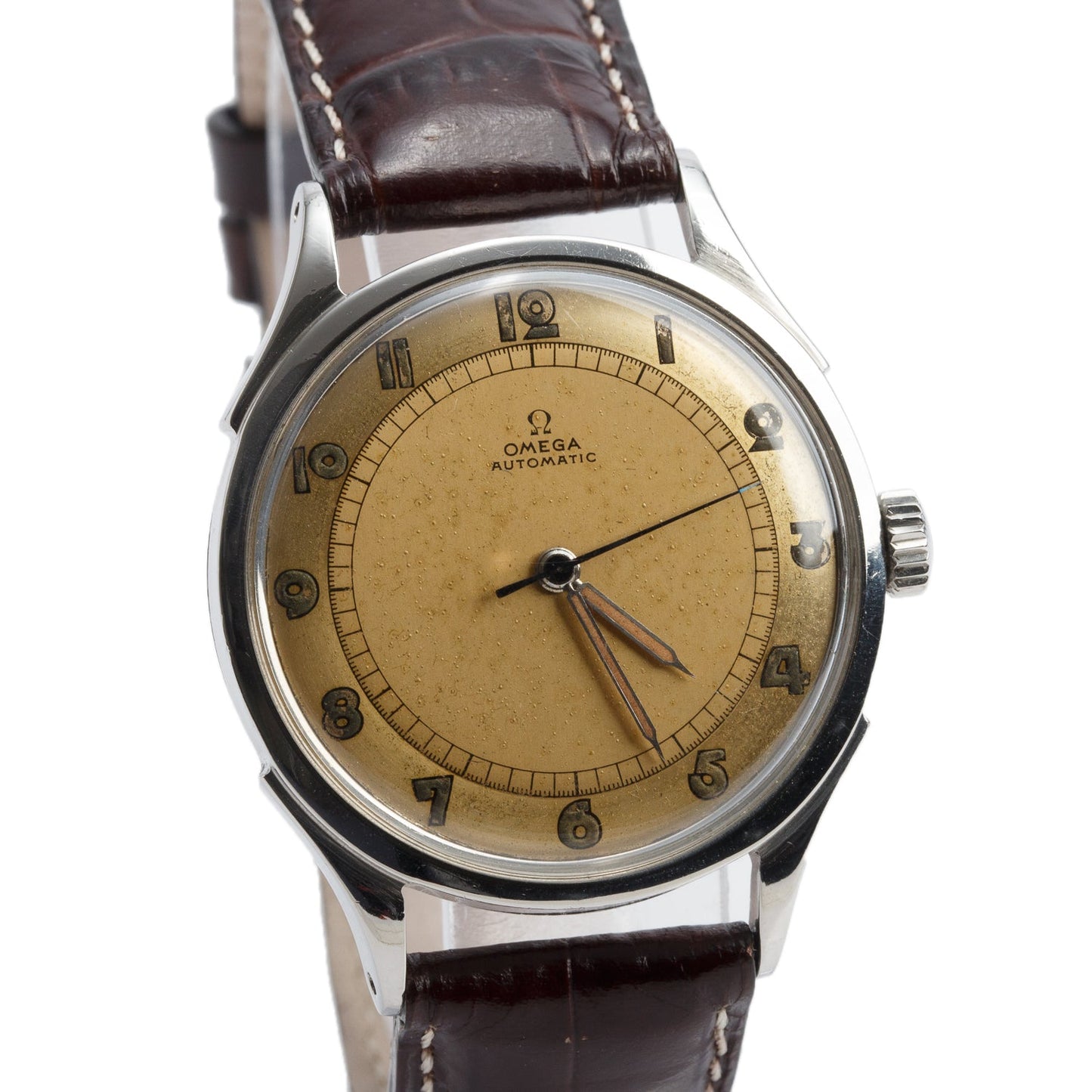 Omega Vintage Stainless Steel Bumper 34.5 MM Automatic Watch 2421-2