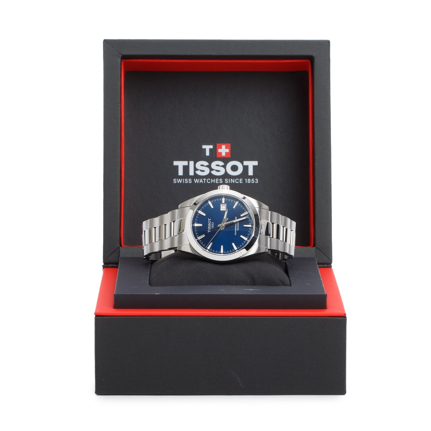 Tissot Stainless Steel Gentleman Powermatic 80 40 MM Automatic Watch Blue Dial w/ Box & Papers