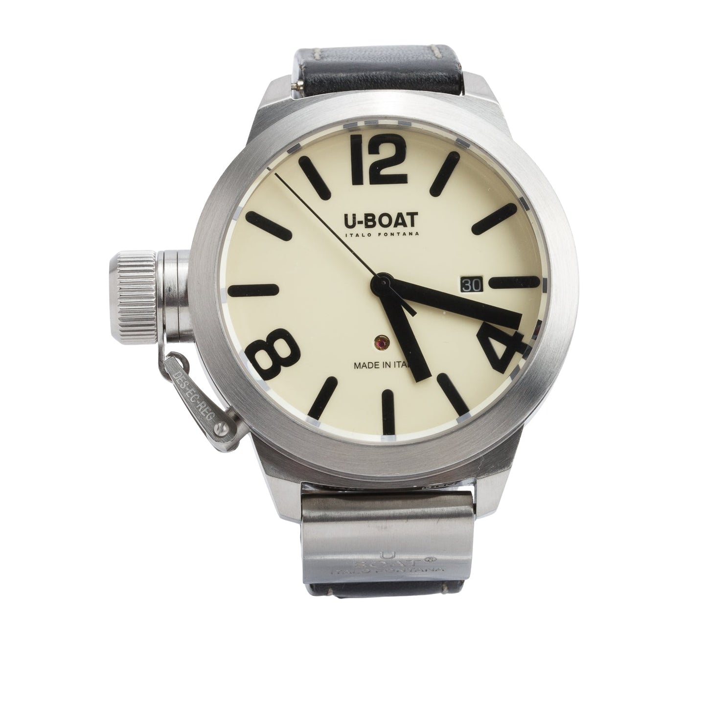 U-Boat Stainless Steel Classico Italo Fontana 45 MM Automatic Watch Creme Dial w/ Box, Papers & Extra Strap