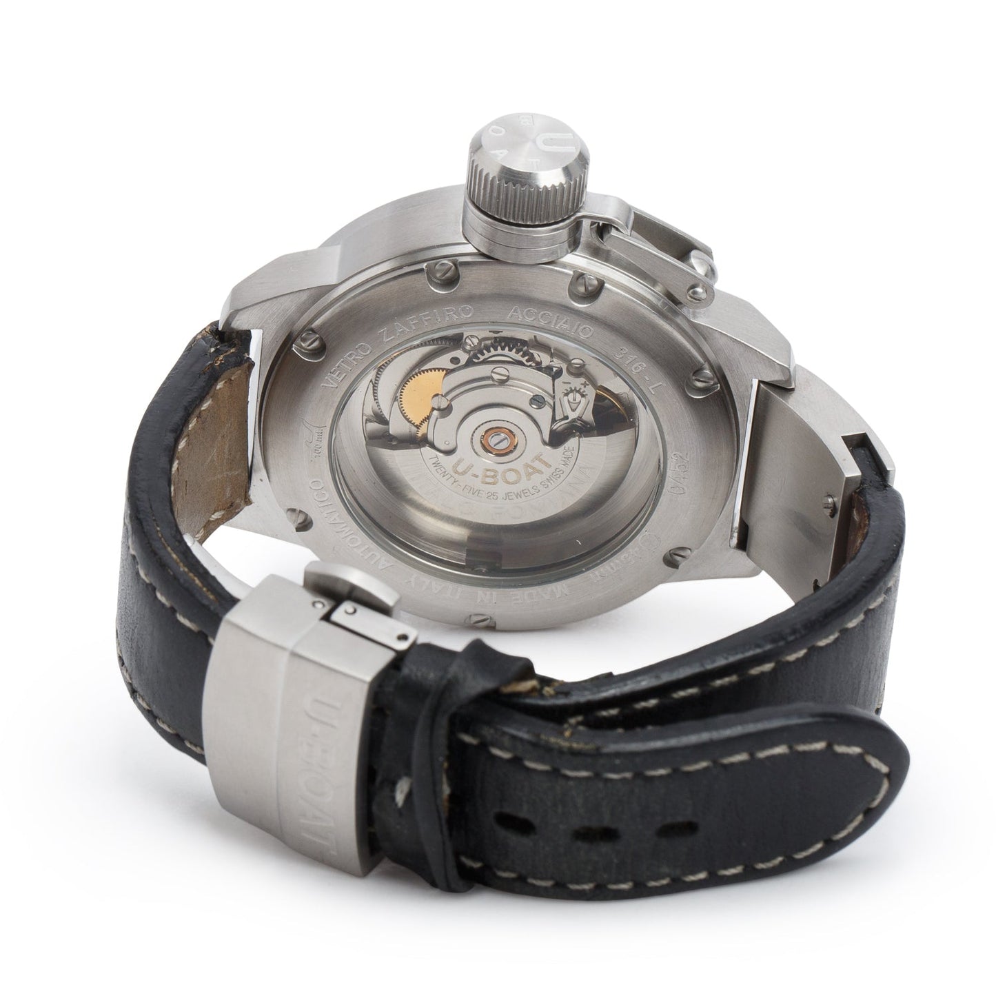 U-Boat Stainless Steel Classico Italo Fontana 45 MM Automatic Watch Creme Dial w/ Box, Papers & Extra Strap