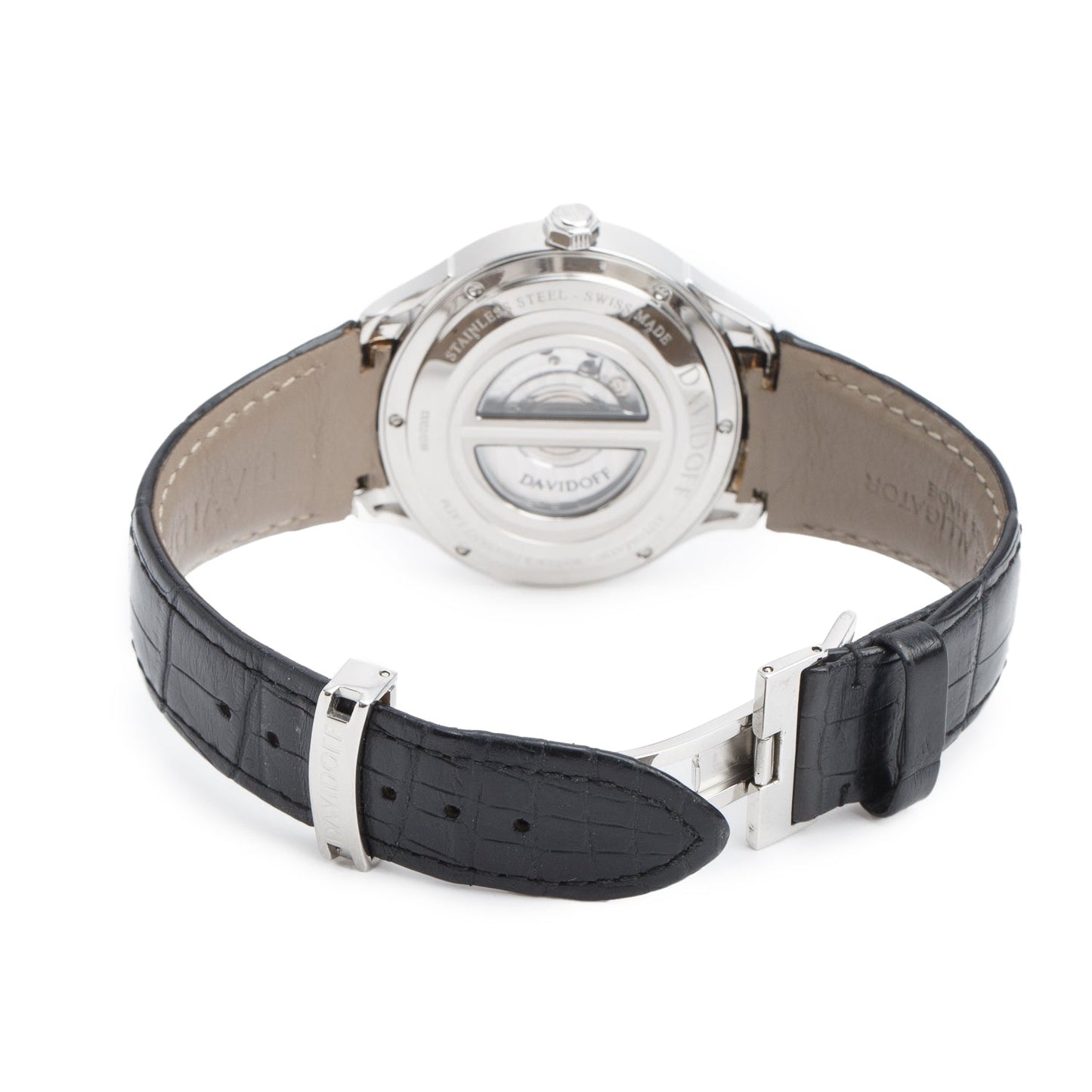 Davidoff Very Zino 44 MM Chronograph Automatic Watch, Black Dial 10002
