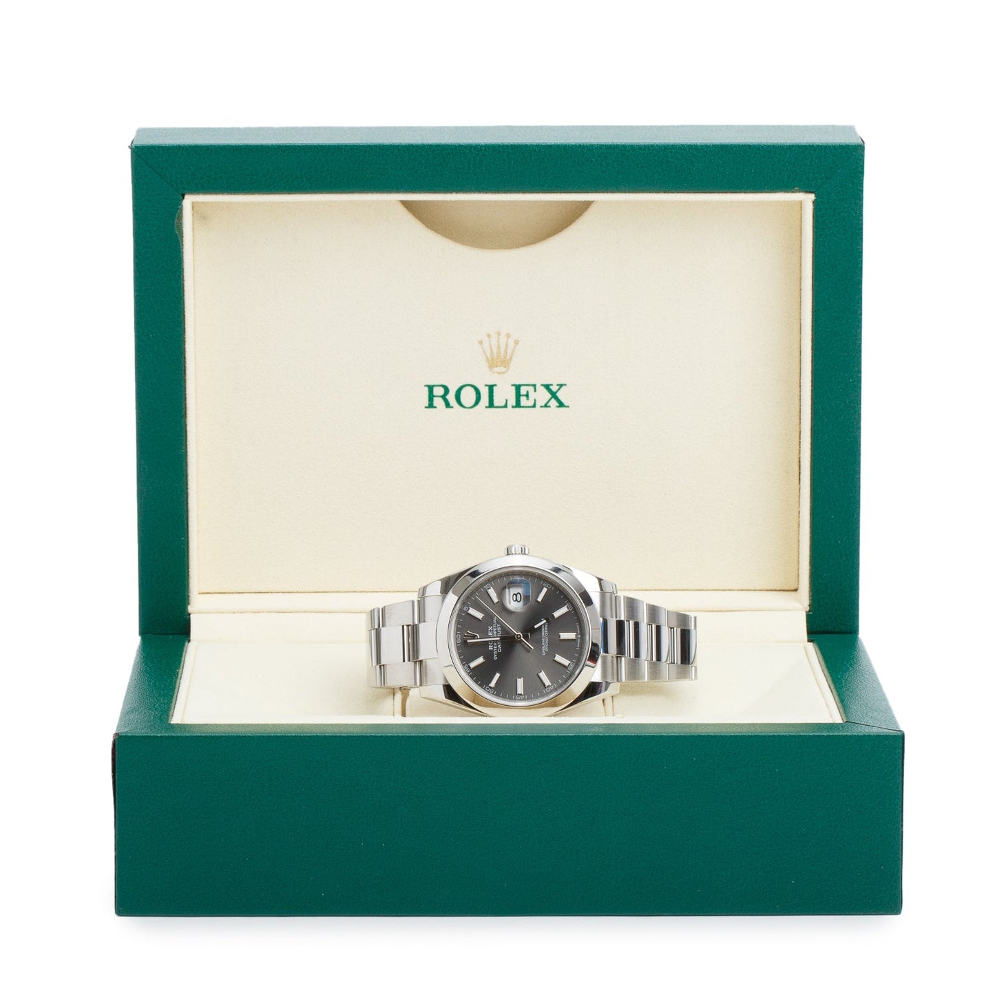 Rolex Stainless Steel Datejust 41 MM Slate Grey Dial Automatic Watch 126300 w/ Box