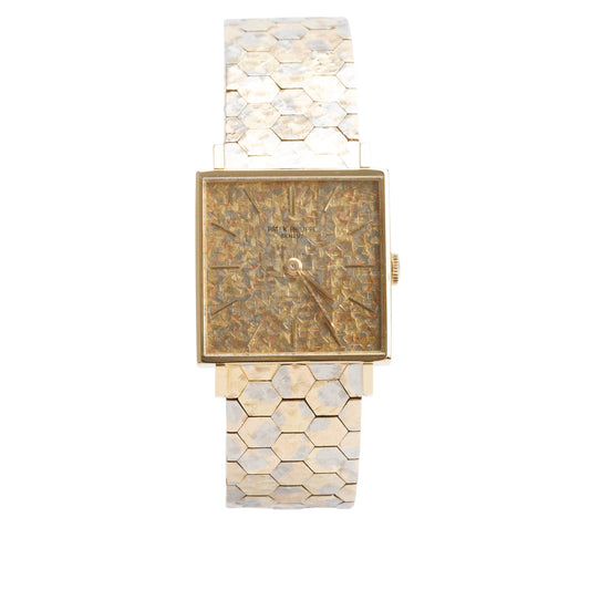 Patek Philippe Vintage 18k Tri-Gold Gondolo Manual Watch Gold Dial 3430/1