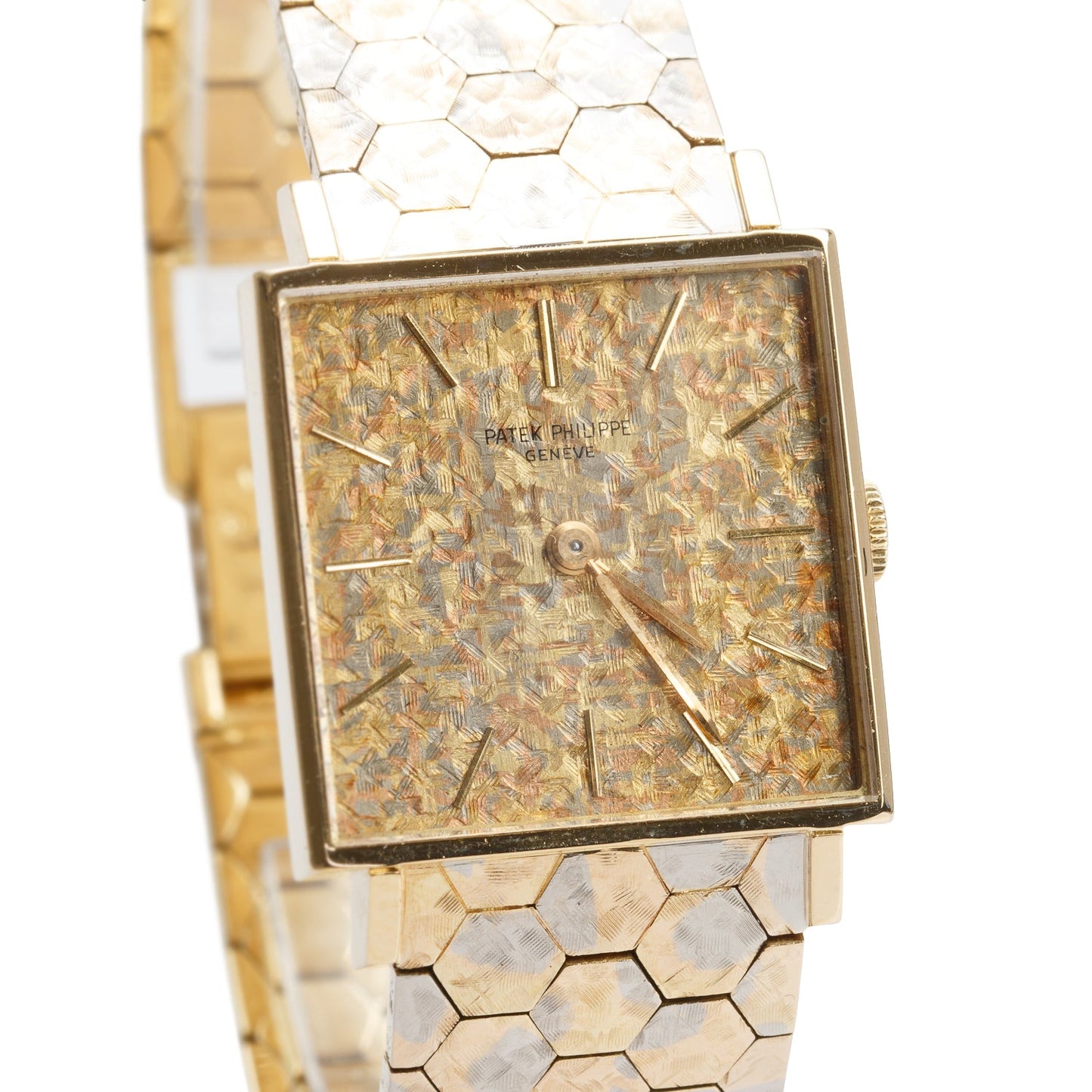 Patek Philippe Vintage 18k Tri-Gold Gondolo Manual Watch Gold Dial 3430/1