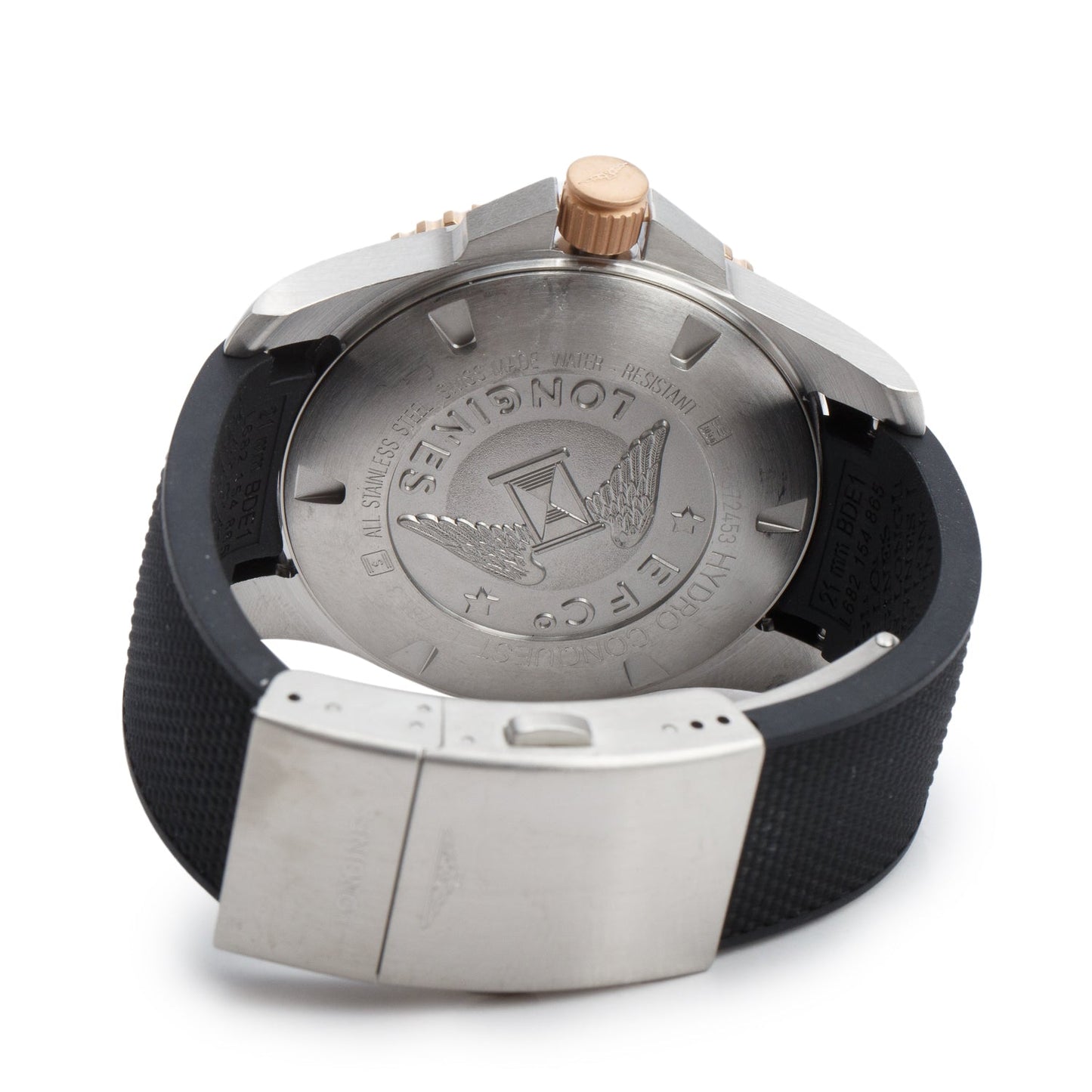 Longines Stainless Steel & Black Ceramic HydroConquest 41 MM Automatic Watch, Black Dial