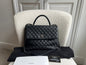 Chanel Black Quilted Caviar Leather Medium Coco Handle Bag