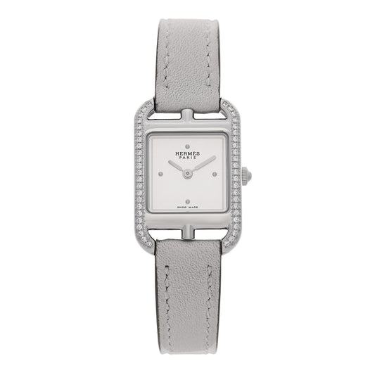 Stainless Steel Athena Diamond Bezel 21mm Cape Cod Quartz Watch Gris Perle