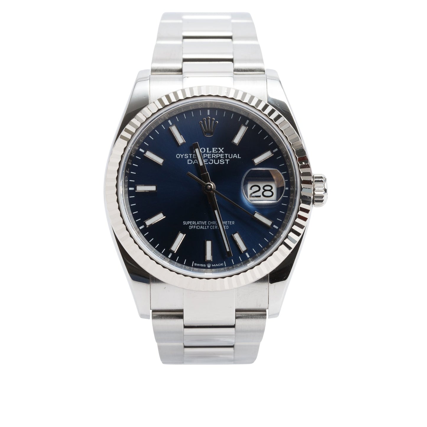 Rolex Stainless Steel Datejust 36 MM Automatic Watch Blue Dial 126234 w/ Box & Papers