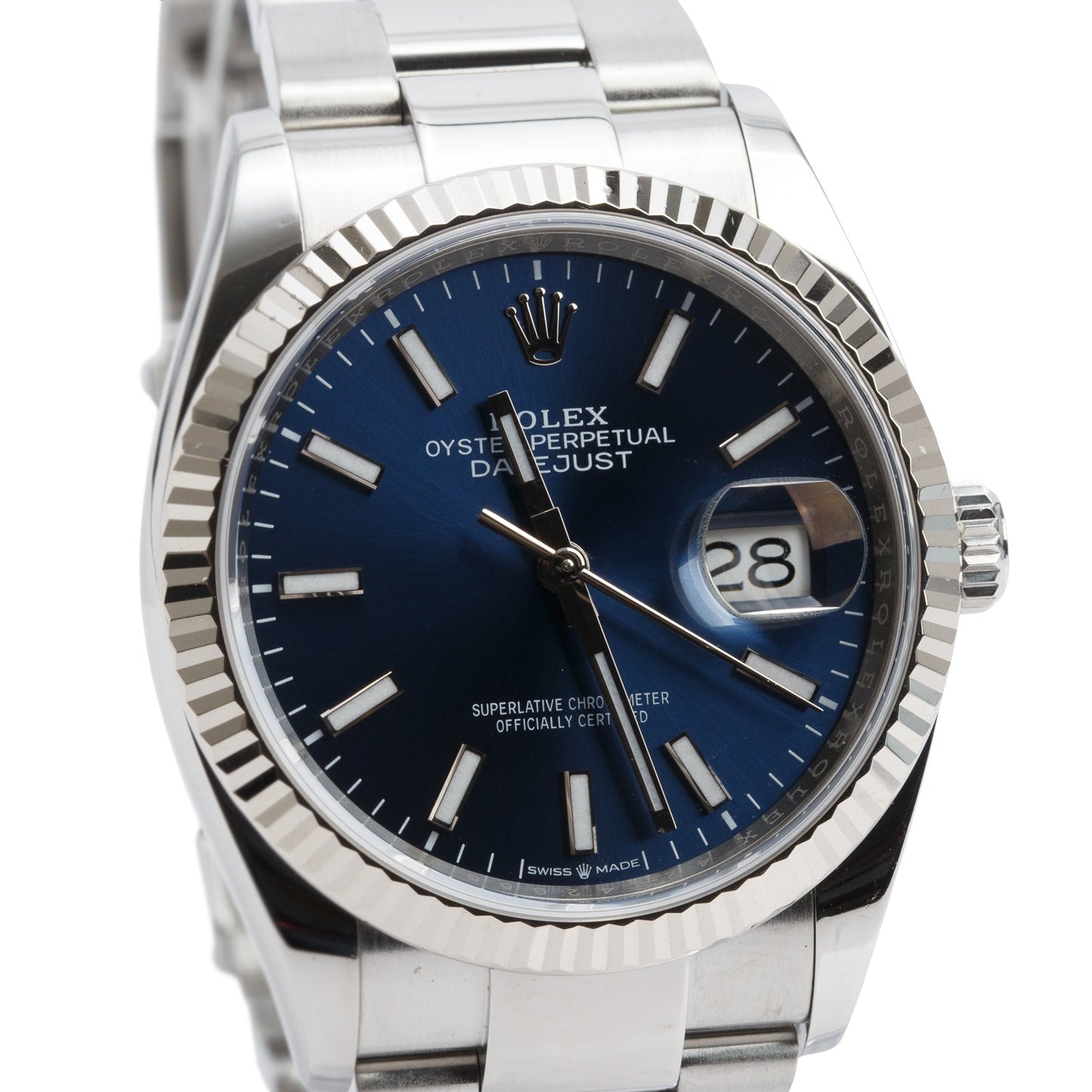Rolex Stainless Steel Datejust 36 MM Automatic Watch Blue Dial 126234 w/ Box & Papers