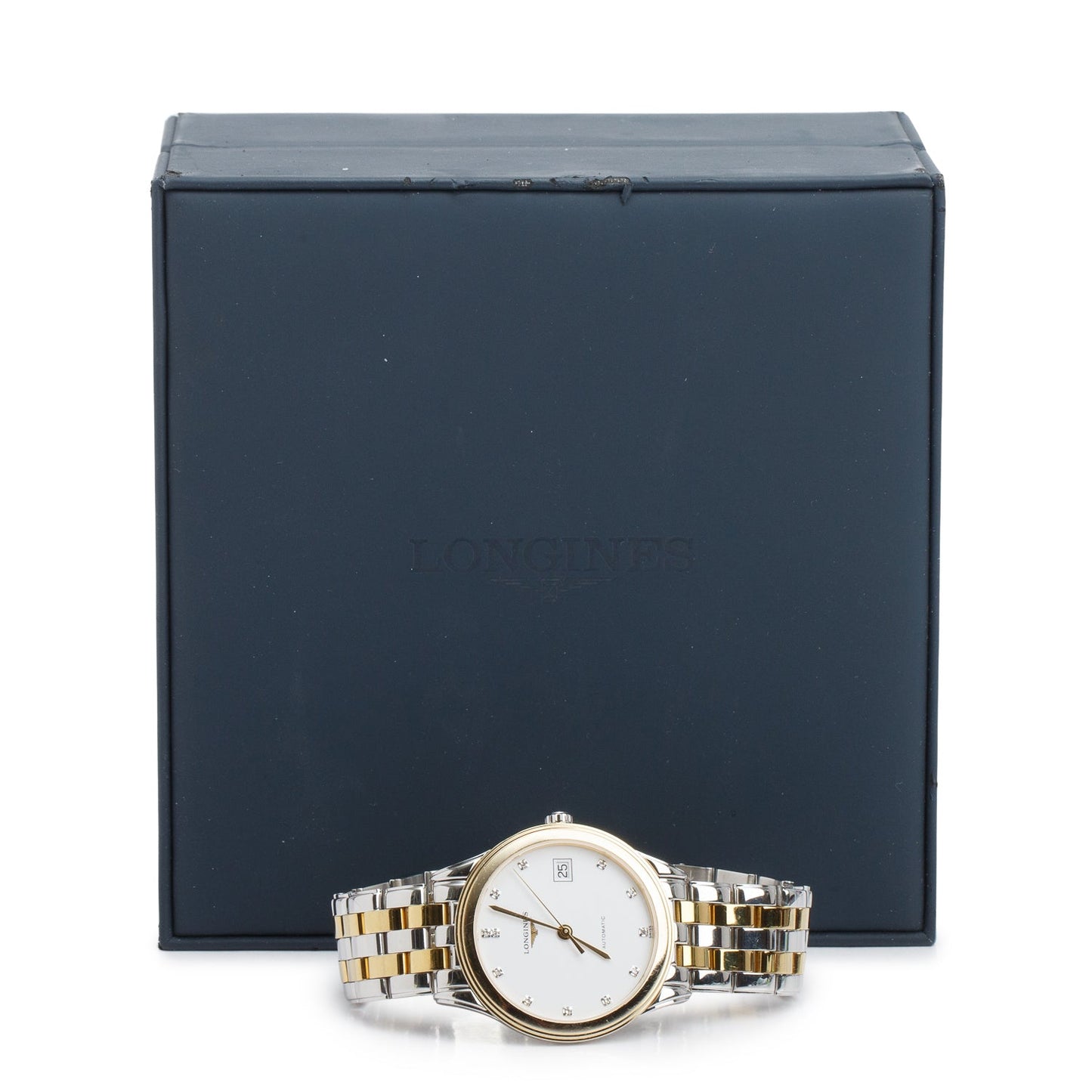 Longines 2022 Two-Tone Stainless Steel Flagship Classic 36 MM Automatic Watch White Diamond Dial w/ Box & Papers
