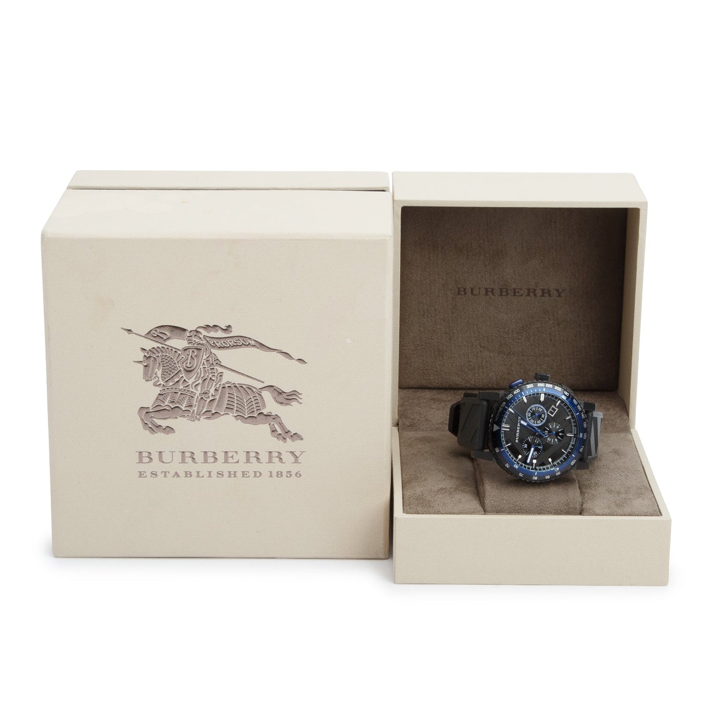 Burberry Black PVD Stainless Steel BU9806 43 MM The City Chronograph Quartz Watch w/ Box