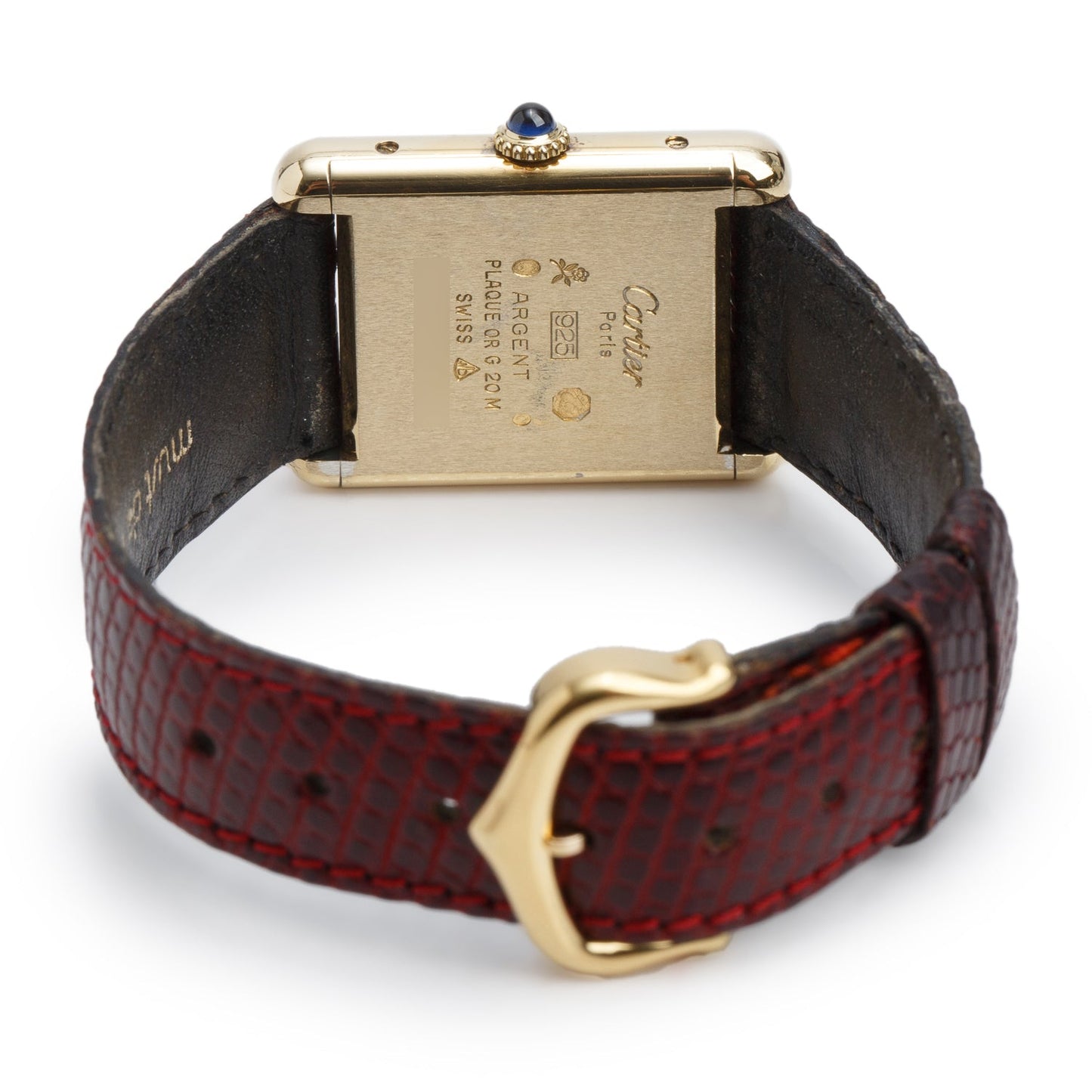 Cartier Vintage 18k Gold Vermeil Sterling Silver Argent Must de Cartier Tank Quartz Watch Trinity Dial