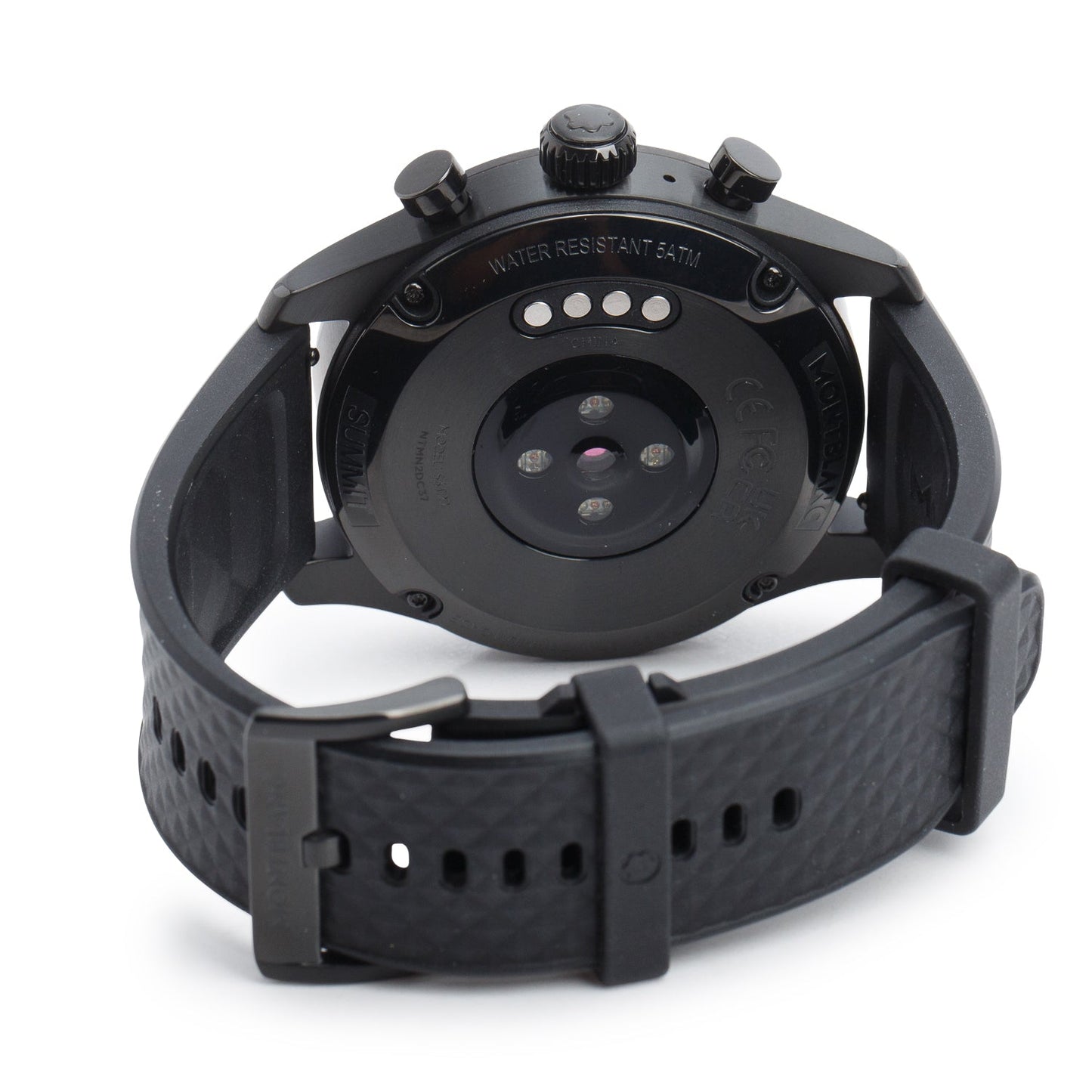 Montblanc Black Titanium Summit 3 42 MM Smartwatch S3T22 w/ Box, Papers, Extra Leather Strap & Charger