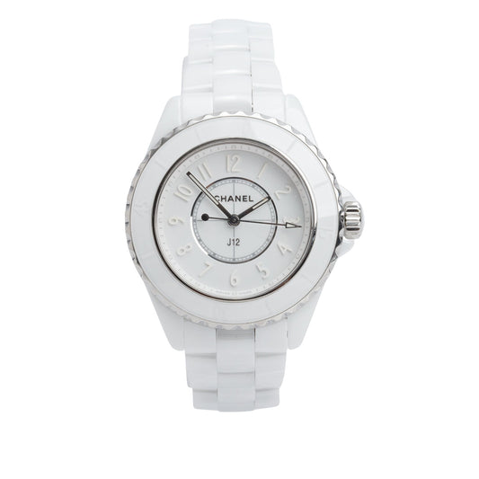 Chanel Limited Edition Stainless Steel & White Ceramic 33 MM J12 Phantom Quartz Watch w/ Box