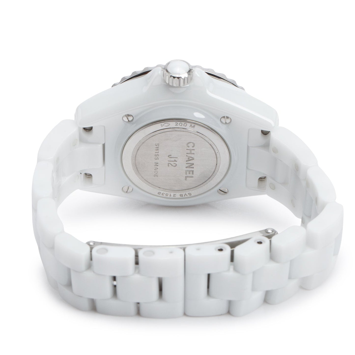Chanel Limited Edition Stainless Steel & White Ceramic 33 MM J12 Phantom Quartz Watch w/ Box