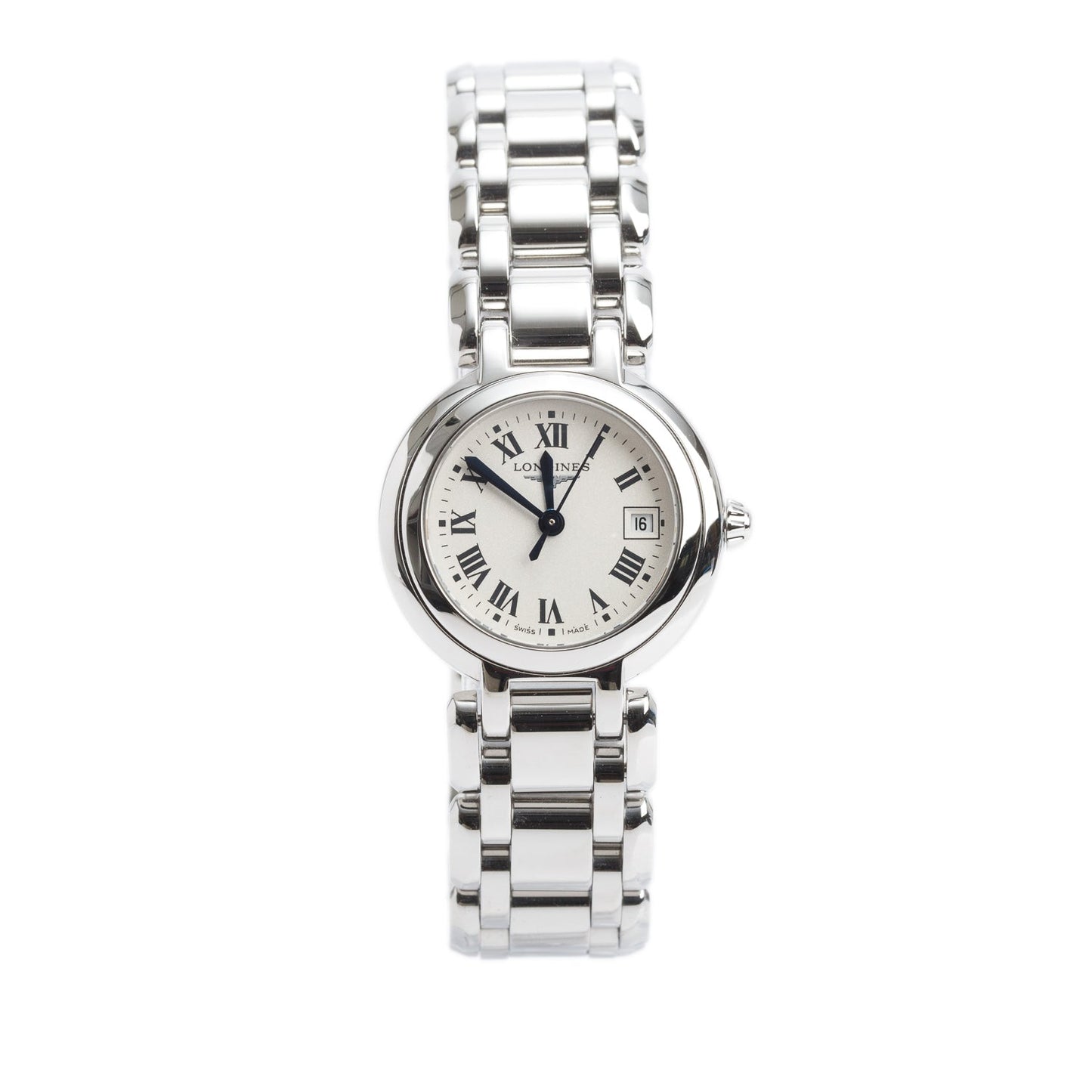 Longines Stainless Steel Primaluna 26.5 MM Quartz Watch Diamond Ivory Dial w/ Papers