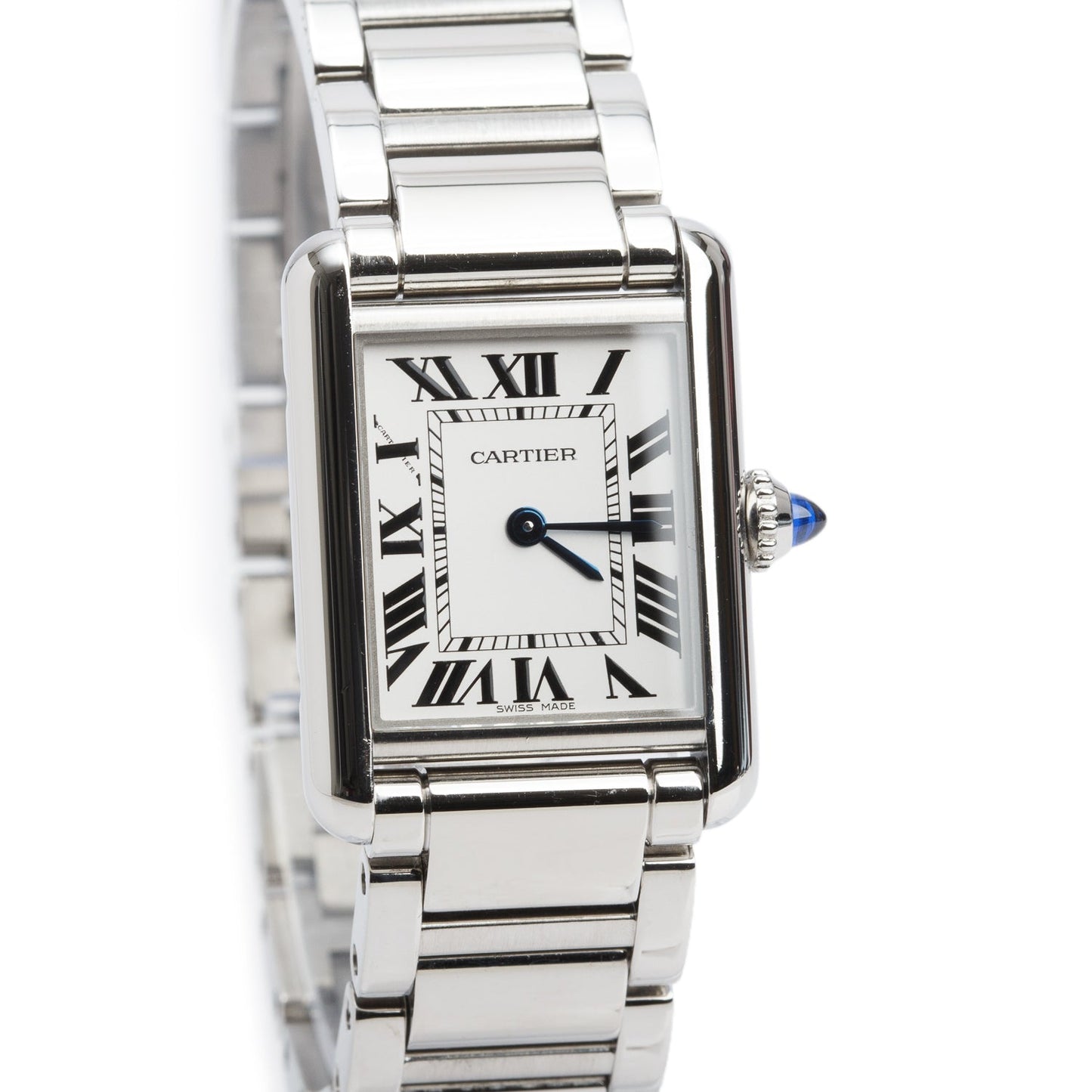 Cartier 2023 Stainless Steel Tank Must de Cartier Quartz Watch, Small Model 4322 w/ Box & Papers