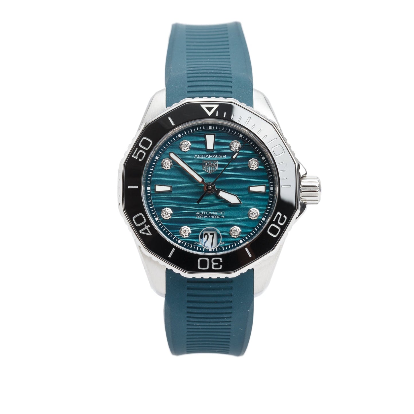Tag Heuer Stainless Steel Aquaracer Professional 300M 36 MM Automatic Watch Diamond Green Dial WBP231G