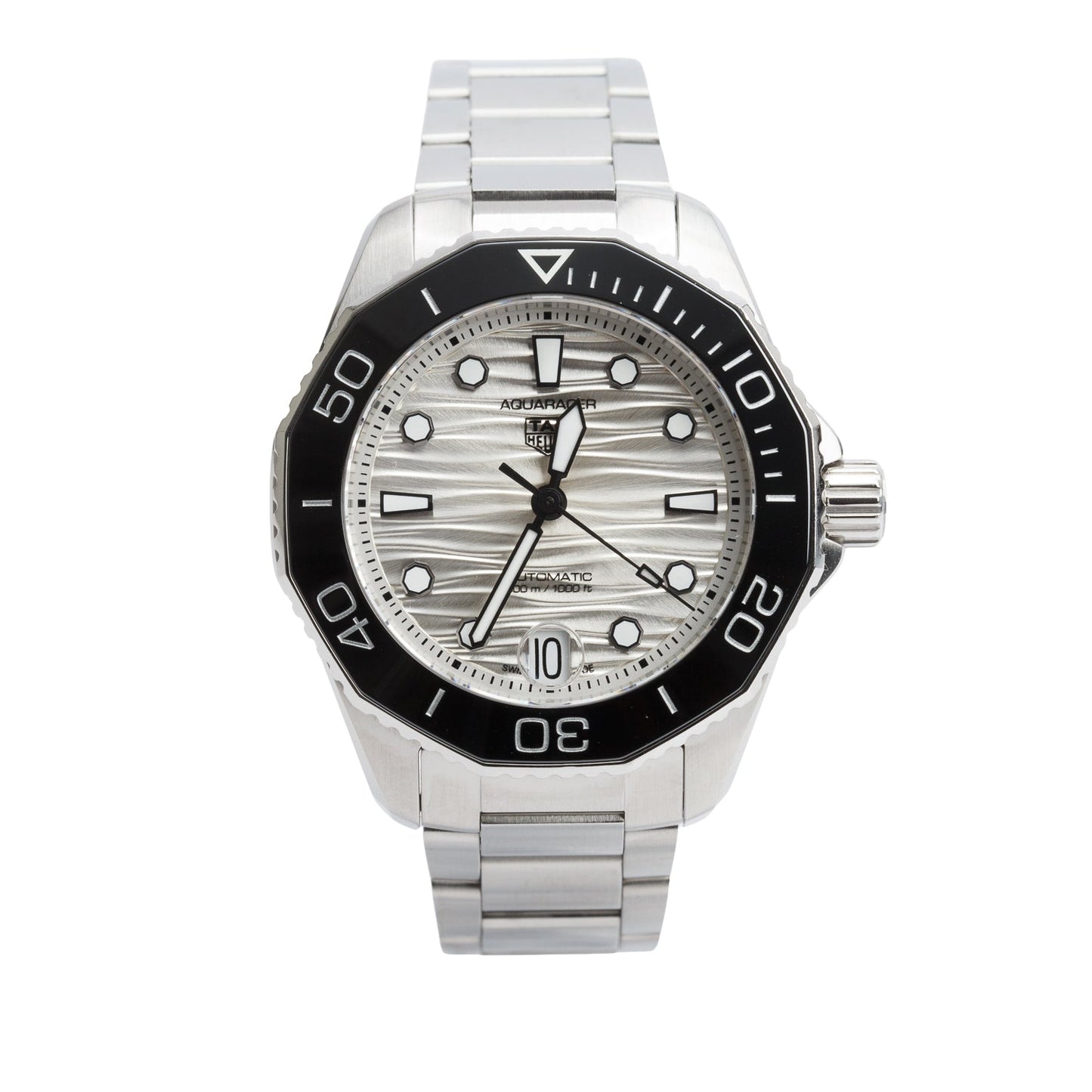 Tag Heuer Stainless Steel Aquaracer Professional 300M 36 MM Automatic Watch Silver Dial WBP231C