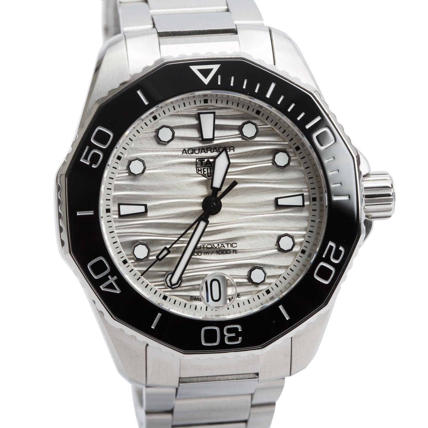 Tag Heuer Stainless Steel Aquaracer Professional 300M 36 MM Automatic Watch Silver Dial WBP231C