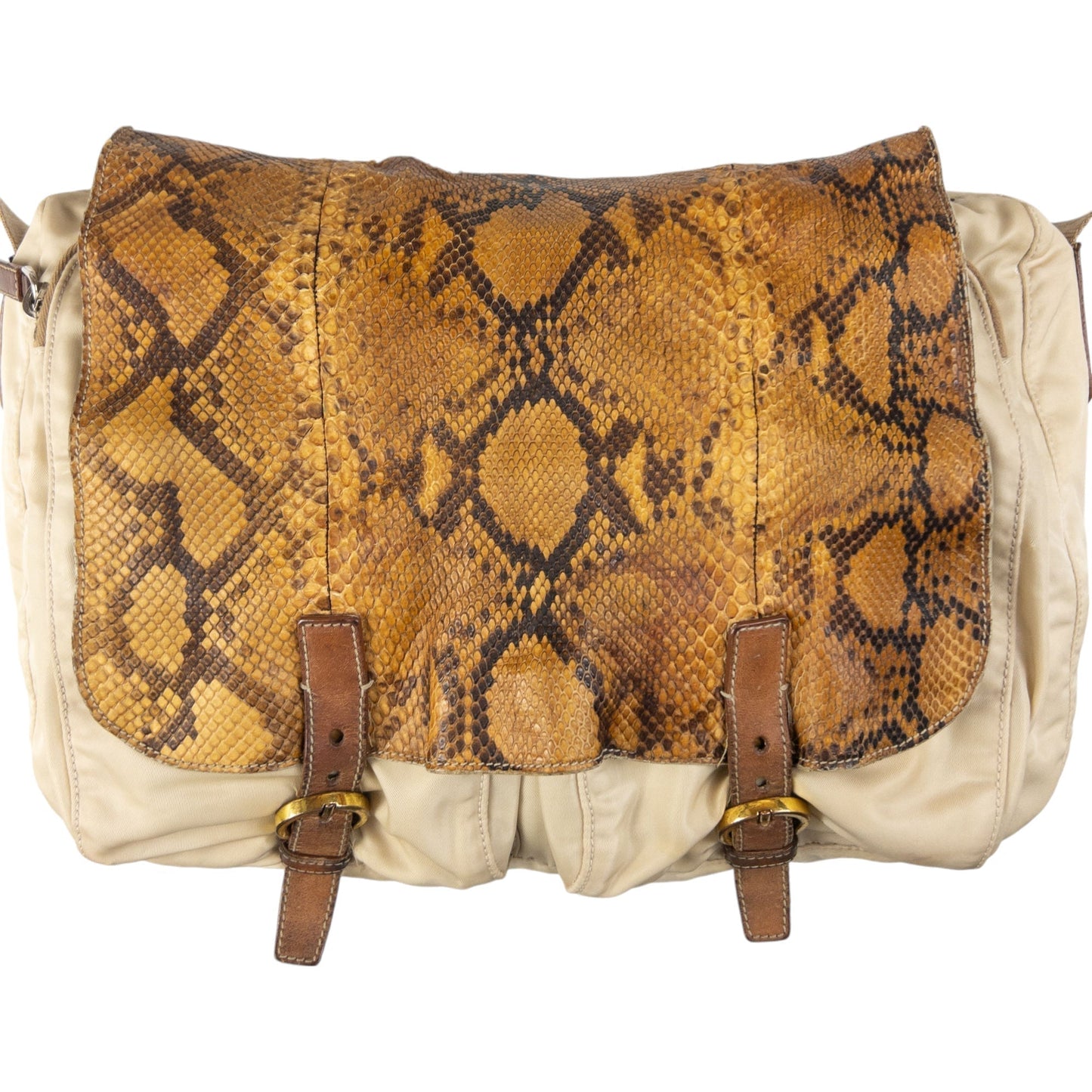 Vintage Prada Snakeskin Satchel Crossbody Bag