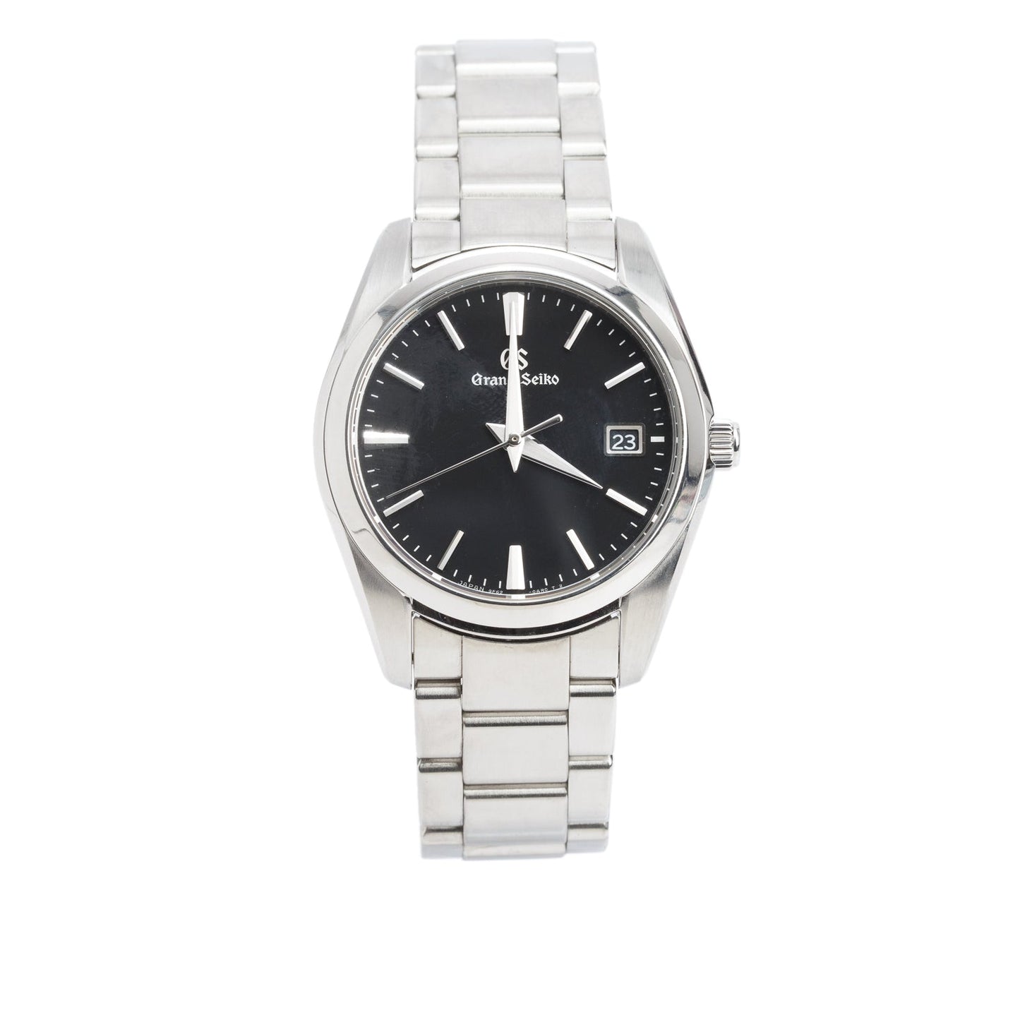 Grand Seiko Stainless Steel Heritage Collection 37 MM Quartz Watch Black Dial w/ Box & Papers