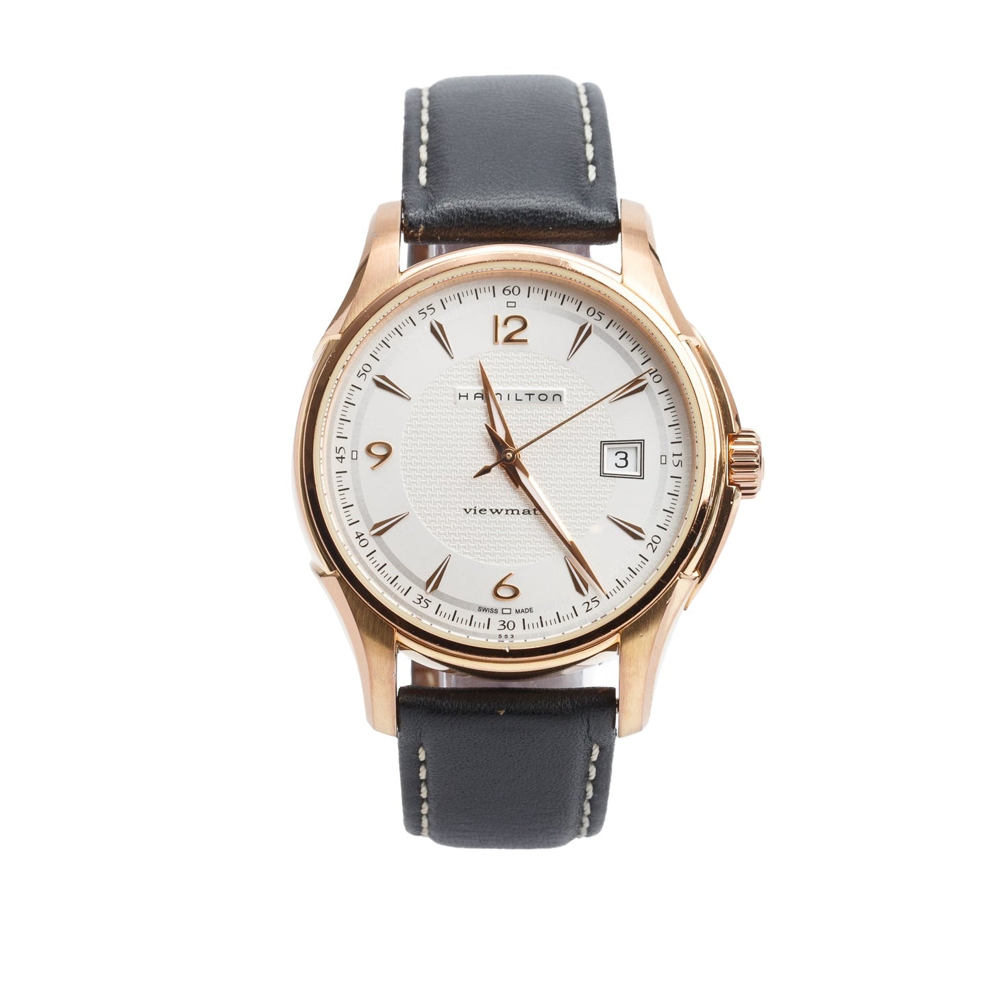 Hamilton Rose Gold-Plated Stainless Steel Jazzmaster Viewmatic 40 MM Automatic Watch Silver Dial
