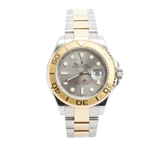 Rolex Stainless Steel & 18k Yellow Gold Yacht-Master 40 MM Automatic Watch Silver Dial 16623 w/ Box & Papers