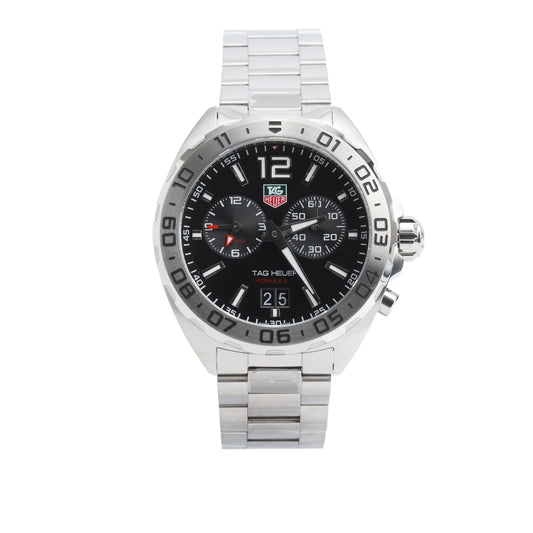 Tag Heuer Stainless Steel Formula 1 Date 41 MM Quartz Watch Black Dial WAZ111A w/ Box & Papers