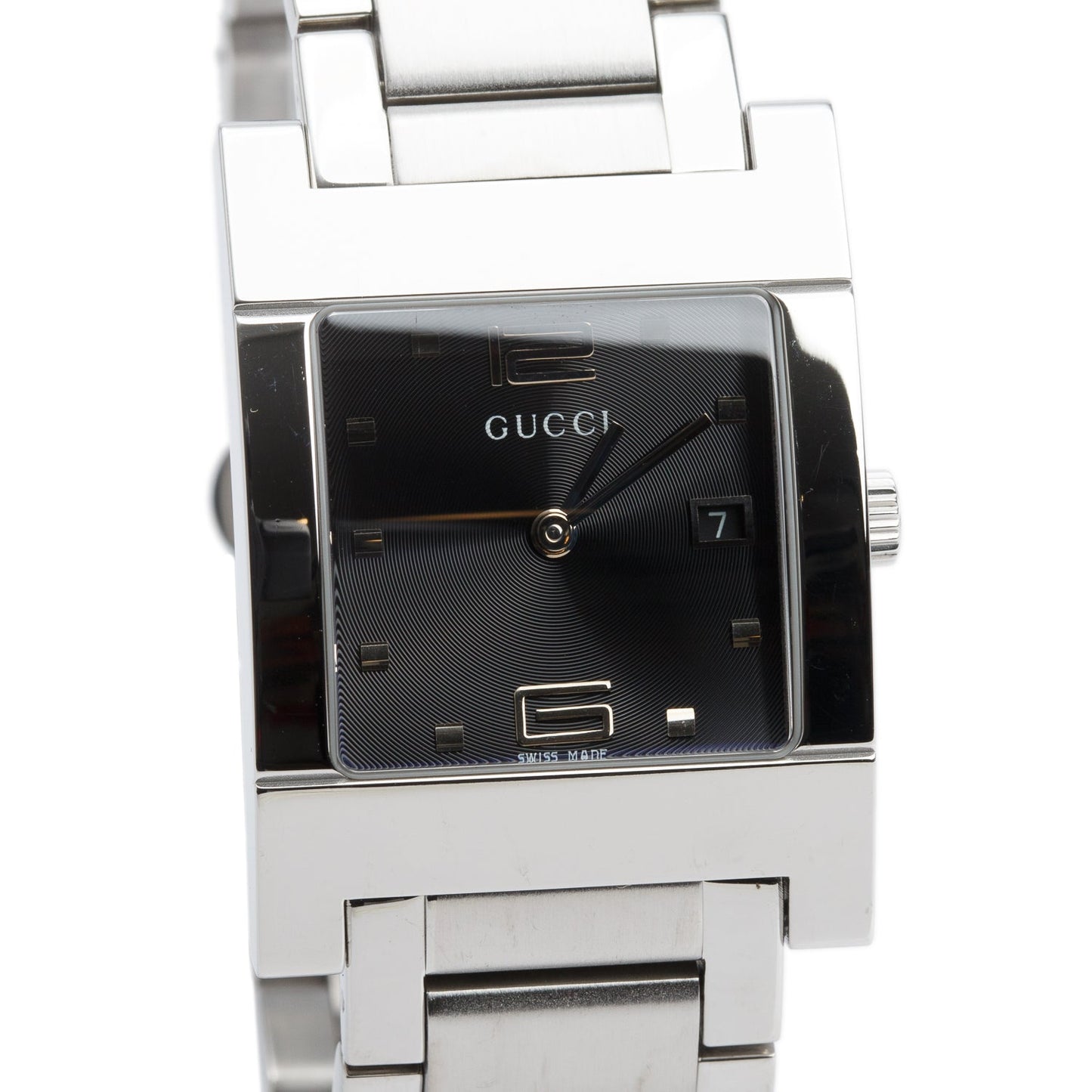 Gucci Stainless Steel 7700 Series Quartz Watch Blue Dial