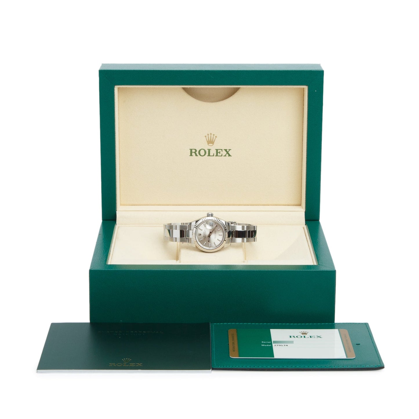 Rolex Stainless Steel Lady-Datejust 28 MM Watch Silver Dial 279174 w/ Box & Papers