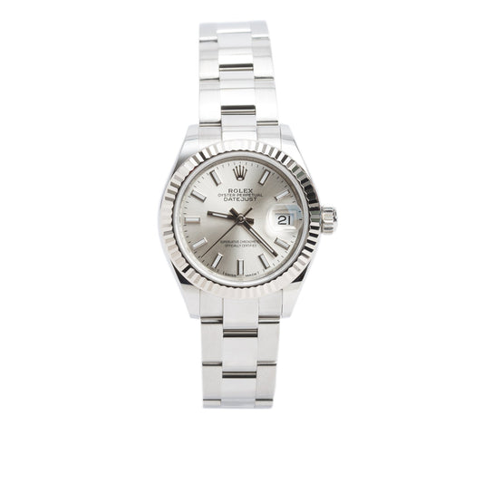 Rolex Stainless Steel Lady-Datejust 28 MM Watch Silver Dial 279174 w/ Box & Papers