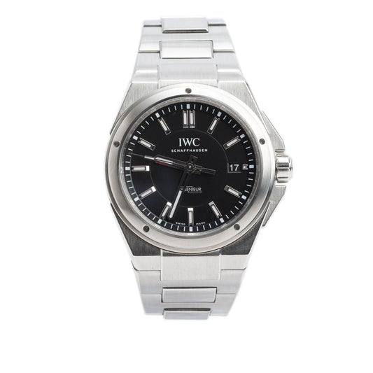 IWC Stainless Steel Ingenieur 40 MM Automatic Watch Black Dial IW323902