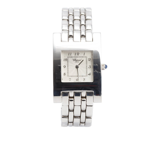 Chopard 18k White Gold Your Hour H Quartz Watch Silver Dial
