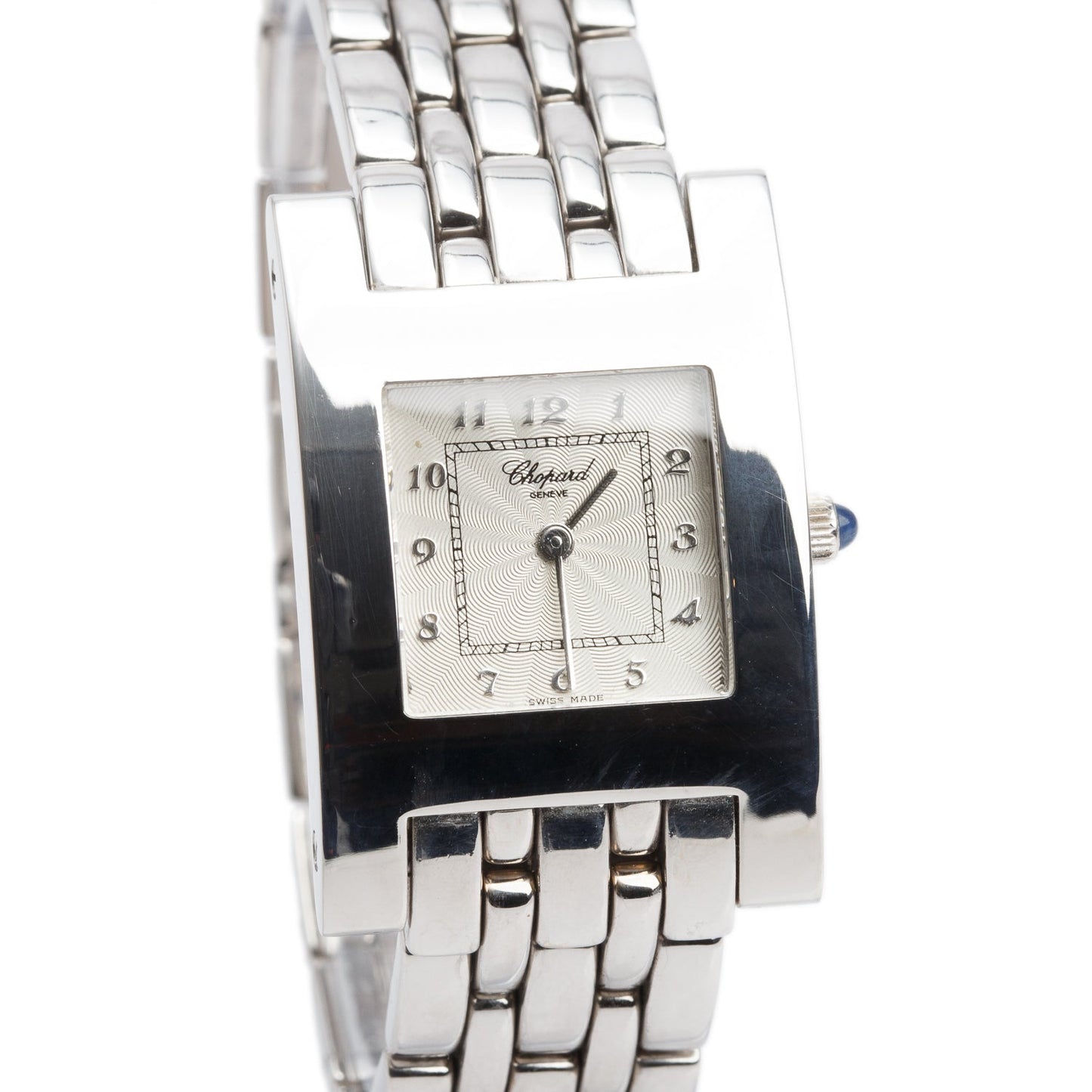 Chopard 18k White Gold Your Hour H Quartz Watch Silver Dial
