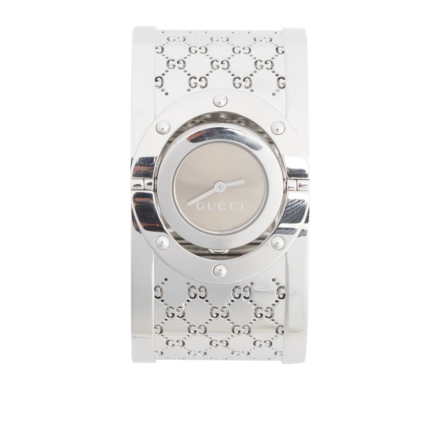 Gucci Stainless Steel 112 Twirl Watch Brown Dial