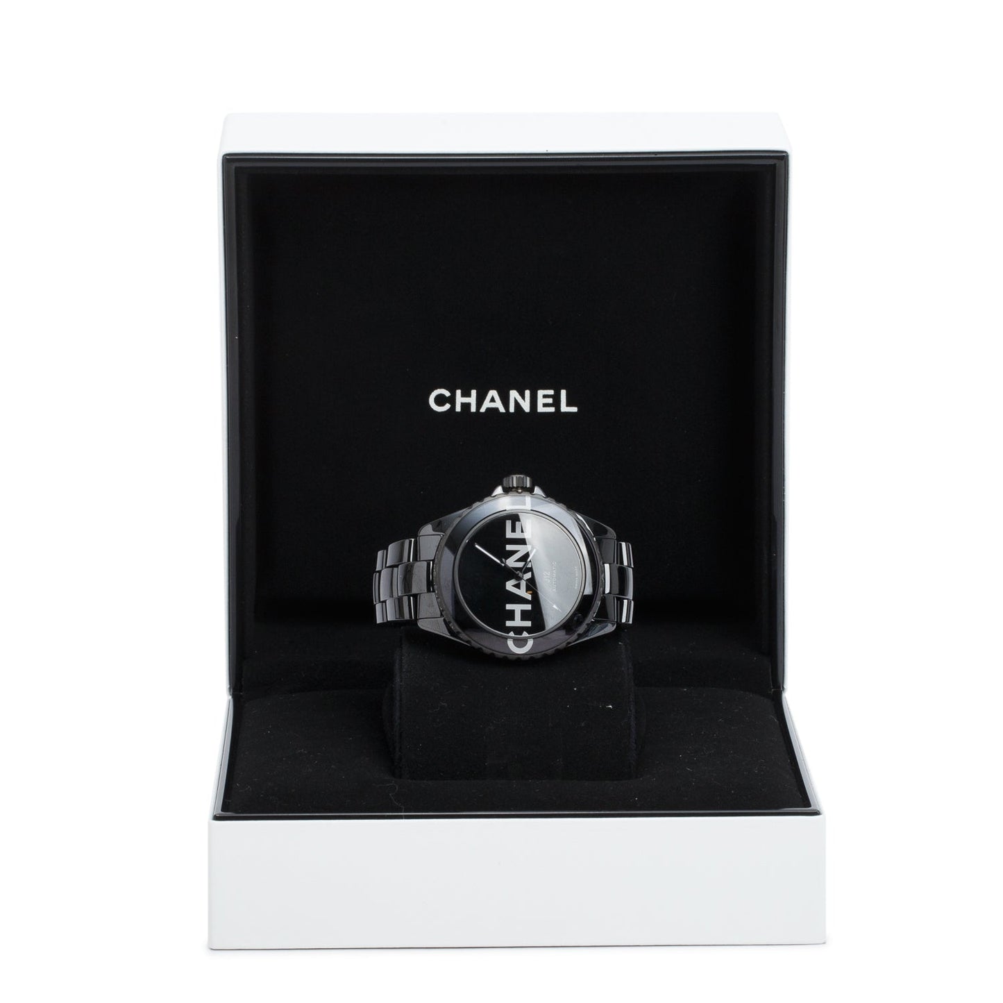 Chanel Limited Edition Black Ceramic J12 Wanted 38 MM Automatic Watch H7418 w/ Box & Papers