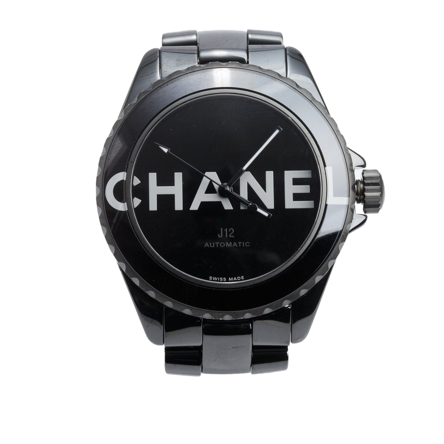 Chanel Limited Edition Black Ceramic J12 Wanted 38 MM Automatic Watch H7418 w/ Box & Papers