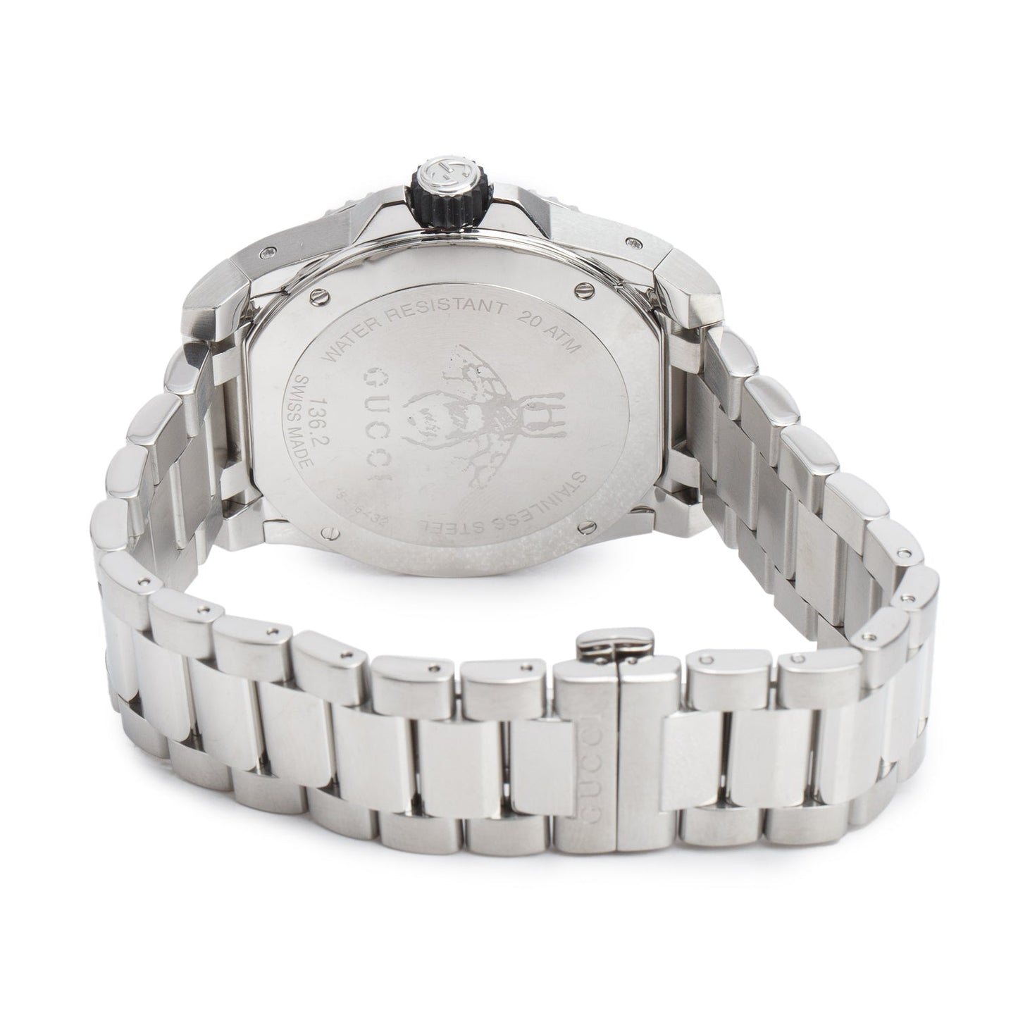 Gucci Stainless Steel Dive XL 45 MM Quartz Watch Black Dial YA136221