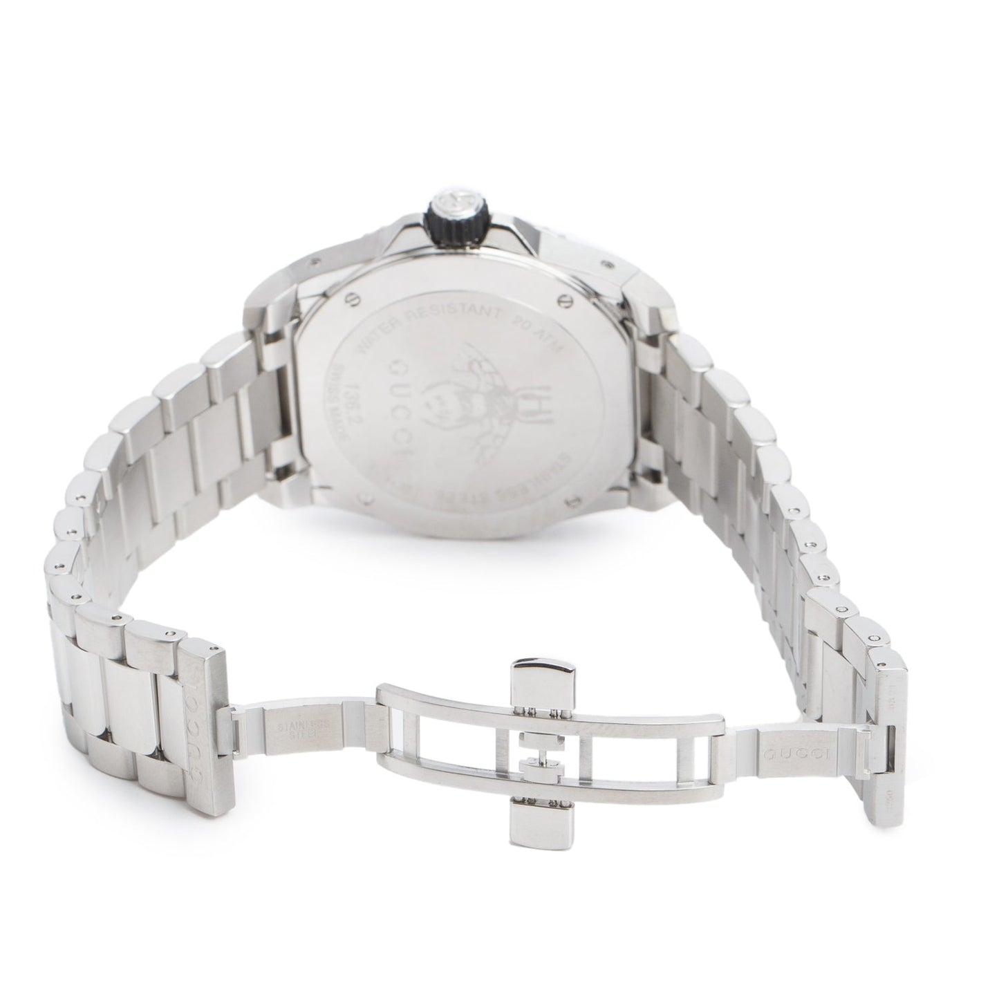 Gucci Stainless Steel Dive XL 45 MM Quartz Watch Black Dial YA136221