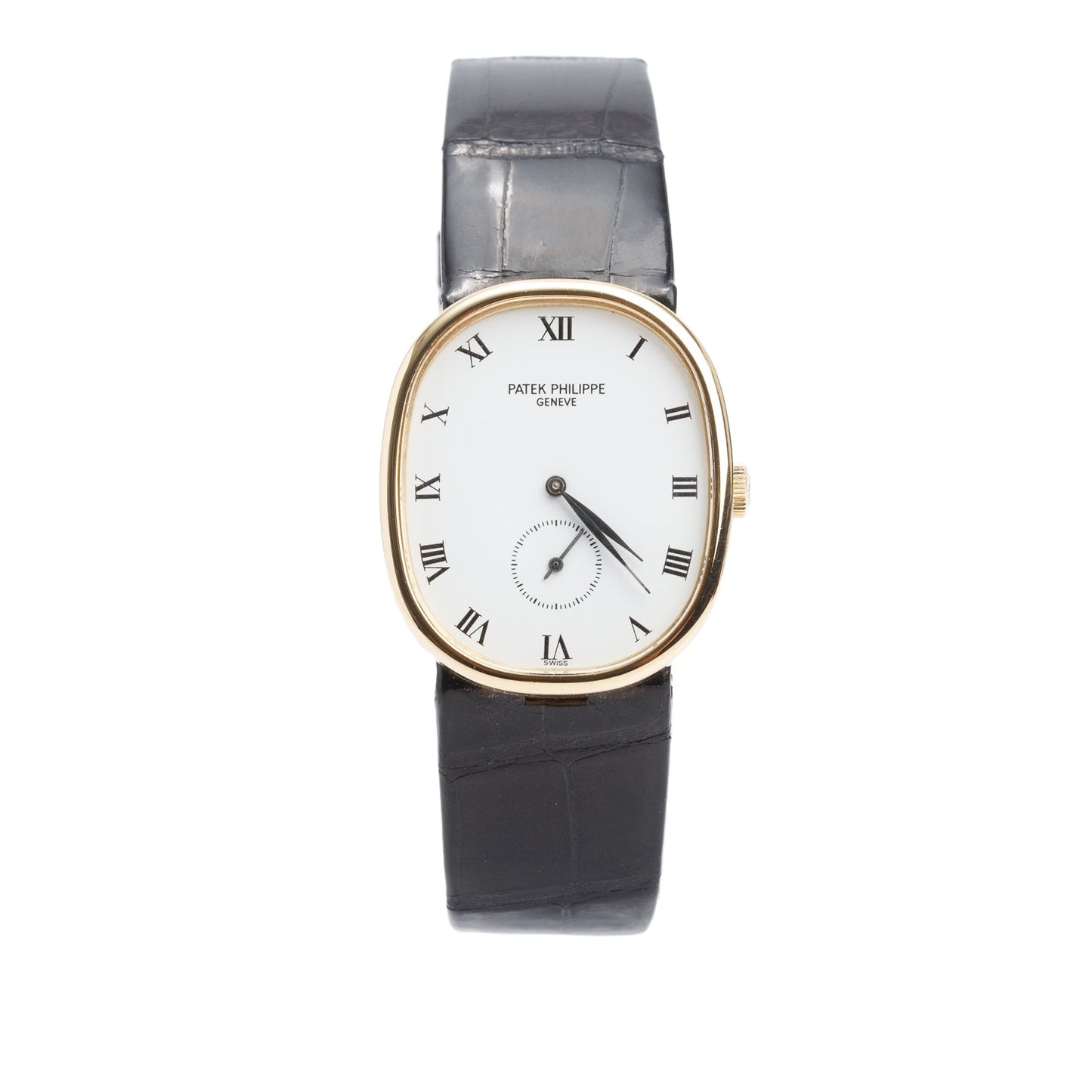 Patek Philippe 18k Yellow Gold Golden Ellipse Manual Watch White Dial 3948 w/ Box & Extra Strap