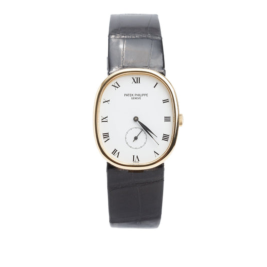 Patek Philippe 18k Yellow Gold Golden Ellipse Manual Watch White Dial 3948 w/ Box & Extra Strap