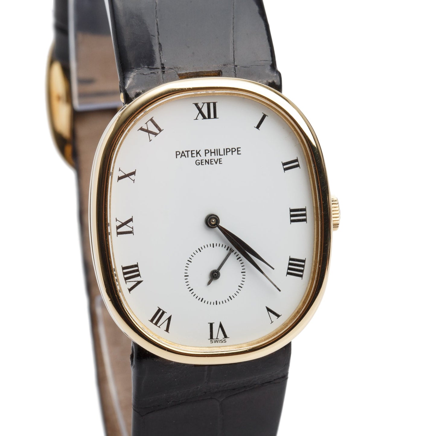 Patek Philippe 18k Yellow Gold Golden Ellipse Manual Watch White Dial 3948 w/ Box & Extra Strap