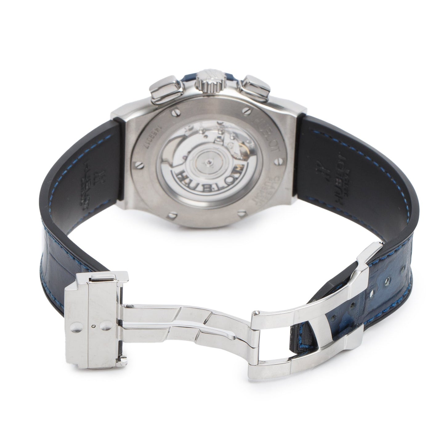 Hublot Titanium Classic Fusion 45 MM Chronograph Automatic Watch Blue Dial w/ Box