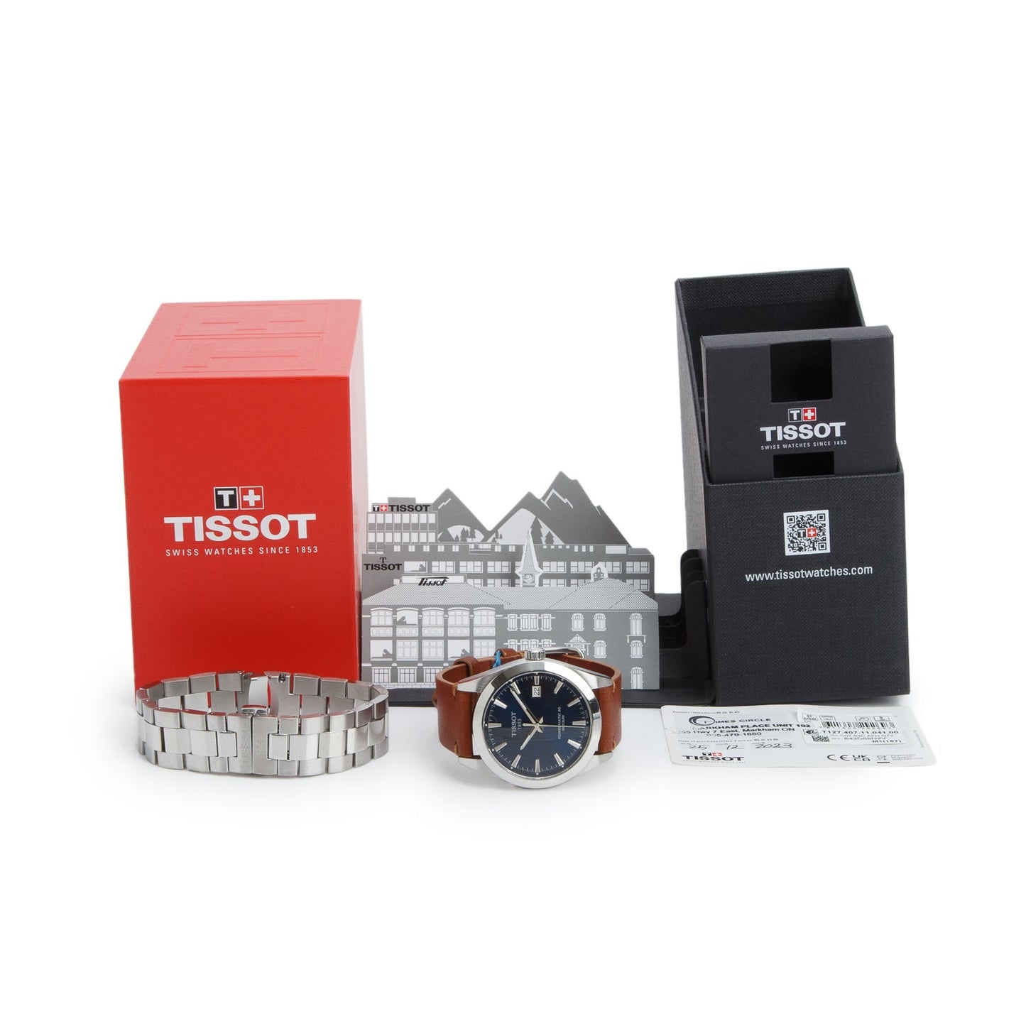 Tissot Stainless Steel Gentleman Powermatic 80 40 MM Automatic Watch Blue Dial w/ Box & Papers
