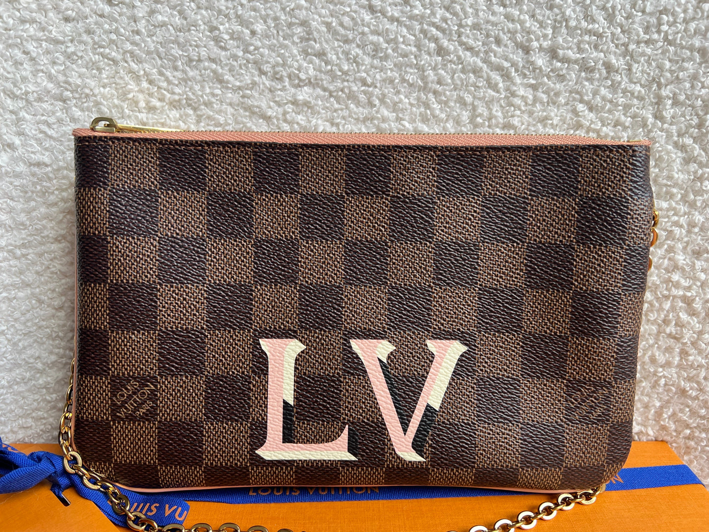 Louis Vuitton “LV” Double Pochette Damier Ebene