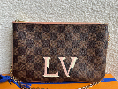 Louis Vuitton “LV” Double Pochette Damier Ebene