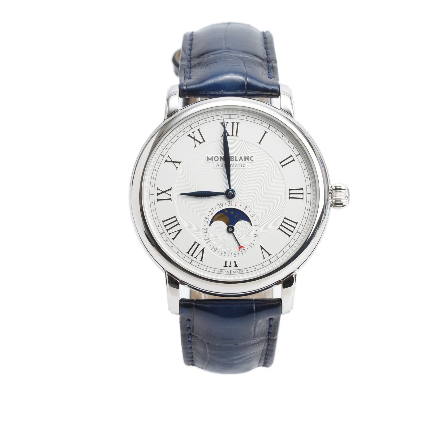 Montblanc 2024 Stainless Steel Star Legacy 42 MM Automatic Moonphase Watch Silver Dial 126079 w/ Paper